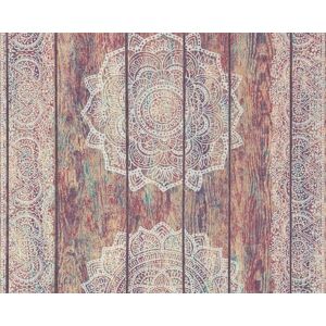 A.S. Creation Paisley Print Textured Floral Non-Woven Faux Wood Panel Wallpaper Multicolor A.S. Creation Paisley Print Textured Floral Non-Woven Faux Wood Panel Wallpaper Multicolor