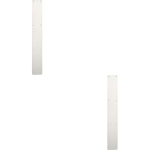 Loops 2x Plain Door Finger Plate 650 x 75mm Bright Stainless Steel Push Plate in Metallics Metallics Loops 2x Plain Door Finger Plate 650 x 75mm Bright Stainless Steel Push Plate in Metallics Metallics