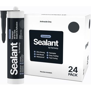 Hemway Hybrid Polymer Sealant & Adhesive Waterproof Anti Mould Shower Bath Construction All-In-One - 24 Pack in Grey Grey Hemway Hybrid Polymer Sealant & Adhesive Waterproof Anti Mould Shower Bath Construction All-In-One - 24 Pack in Grey Grey