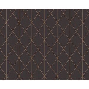 A.S. Creation Triangle Metallic Geometric Modern Design Non woven Wallpaper in Black Black A.S. Creation Triangle Metallic Geometric Modern Design Non woven Wallpaper in Black Black