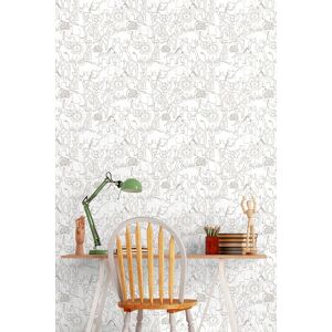 Hoopla Walls Animal Doodle 10m Matt Wallpaper in Grey Grey Hoopla Walls Animal Doodle 10m Matt Wallpaper in Grey Grey