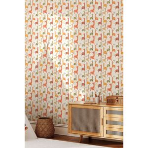 Hoopla Walls Giraffe Friends 10m Matt Wallpaper in Orange Orange Hoopla Walls Giraffe Friends 10m Matt Wallpaper in Orange Orange