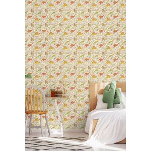 Hoopla Walls Jurassic Party 10m Matt Wallpaper in Orange Orange Hoopla Walls Jurassic Party 10m Matt Wallpaper in Orange Orange