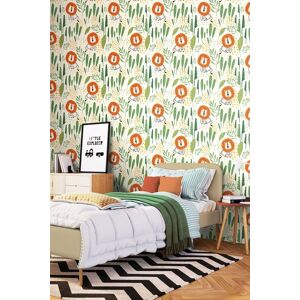 Hoopla Walls Happy Lion 10m Matt Wallpaper in Orange Orange Hoopla Walls Happy Lion 10m Matt Wallpaper in Orange Orange