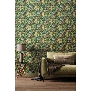 Hoopla Walls Lily Ogee Matt Wallpaper in Dark Green Dark Green Hoopla Walls Lily Ogee Matt Wallpaper in Dark Green Dark Green