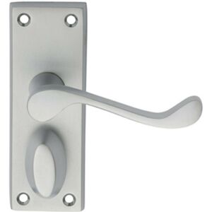 Loops PAIR Victorian Scroll Handle on Privacy Backplate 118 x 43mm Satin Chrome Multicolor Loops PAIR Victorian Scroll Handle on Privacy Backplate 118 x 43mm Satin Chrome Multicolor