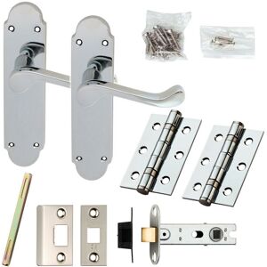 Loops Door Handle & Latch Pack Chrome Victorian Scroll Lever Backplate 170 x 42mm Multicolor Loops Door Handle & Latch Pack Chrome Victorian Scroll Lever Backplate 170 x 42mm Multicolor