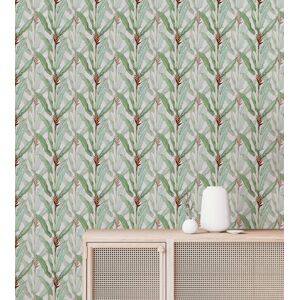 Bobbi Beck Eco-Friendly Maximalist Tropical Wallpaper in White White Bobbi Beck Eco-Friendly Maximalist Tropical Wallpaper in White White