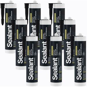 Hemway Hybrid Polymer Sealant & Adhesive Waterproof Anti Mould Shower Bath Kitchen Bathroom All-In-One - 9 Pack in Jet Black Jet Black Hemway Hybrid Polymer Sealant & Adhesive Waterproof Anti Mould Shower Bath Kitchen Bathroom All-In-One - 9 Pack in Jet Black Jet Black