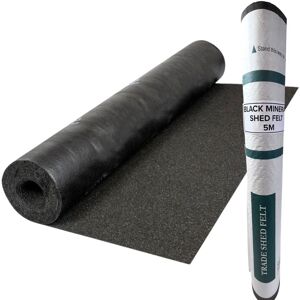 Novecrafto Heavy-Duty Mineral Shed Roofing Felt - Standard Grade Roof Felt (5m x 1m) in Black Black Novecrafto Heavy-Duty Mineral Shed Roofing Felt - Standard Grade Roof Felt (5m x 1m) in Black Black