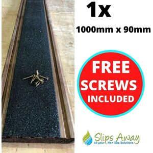 Slips Away Extra Wide Non Slip Decking Strips GRP Heavy Duty Pro Grade 90mm in Black Size: 1m tall x 90mm wide Black 1m tall x 90mm wide Slips Away Extra Wide Non Slip Decking Strips GRP Heavy Duty Pro Grade 90mm in Black Size: 1m tall x 90mm wide Black 1m tall x 90mm wide