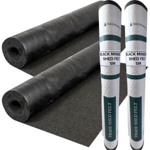 Novecrafto Heavy-Duty Mineral Shed Roofing Felt - Standard Grade Roof Felt (5m x 1m) (2 Rolls) in Black Black Novecrafto Heavy-Duty Mineral Shed Roofing Felt - Standard Grade Roof Felt (5m x 1m) (2 Rolls) in Black Black