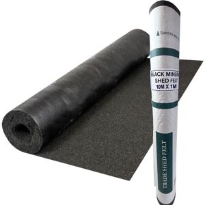 Novecrafto Heavy-Duty Mineral Shed Roofing Felt - Standard Grade Roof Felt (10m x 1m) in Black Black Novecrafto Heavy-Duty Mineral Shed Roofing Felt - Standard Grade Roof Felt (10m x 1m) in Black Black