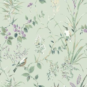 Crown Mariko Bird Wallpaper in Green Green Crown Mariko Bird Wallpaper in Green Green