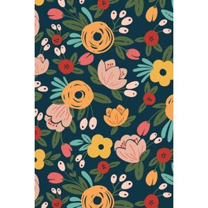 Bobbi Beck Eco-Friendly Modern Illustrated Floral Wallpaper in Navy Navy Bobbi Beck Eco-Friendly Modern Illustrated Floral Wallpaper in Navy Navy
