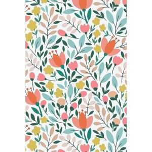 Bobbi Beck Eco-Friendly Modern Illustrated Delicate Floral Wallpaper in White White Bobbi Beck Eco-Friendly Modern Illustrated Delicate Floral Wallpaper in White White