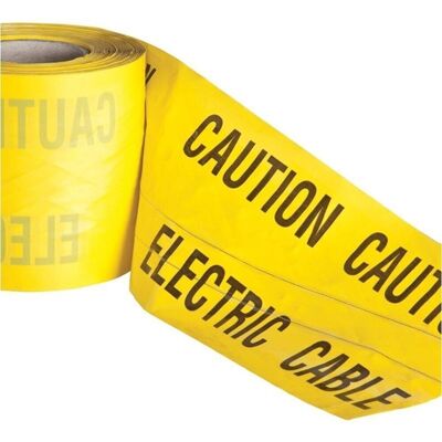 Pegdev High Visibility Underground Detectable Warning Tape Electric 150mm x 100m Durable & Rot Resistant in Yellow Yellow Pegdev High Visibility Underground Detectable Warning Tape Electric 150mm x 100m Durable & Rot Resistant in Yellow Yellow