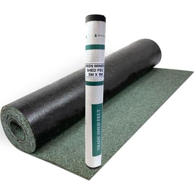 Novecrafto Heavy-Duty Mineral Shed Roofing Felt - Standard Grade Roof Felt (5m x 1m) in Green Green Novecrafto Heavy-Duty Mineral Shed Roofing Felt - Standard Grade Roof Felt (5m x 1m) in Green Green