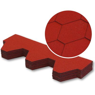 Novecrafto Premium Bitumen Roof Felt Shingles Heavy Duty Hexagonal Asphalt Roof Shingles 80x31.5cm (25 Pcs) in Red Size: 80x31.5 cm Red 80x31.5 cm Novecrafto Premium Bitumen Roof Felt Shingles Heavy Duty Hexagonal Asphalt Roof Shingles 80x31.5cm (25 Pcs) in Red Size: 80x31.5 cm Red 80x31.5 cm