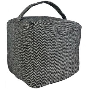 Oypla Herringbone Fabric Weighted Door Stop with Handle