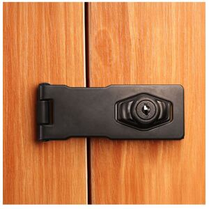 Living and Home Metal Mechanical Cabinet Keyed Hasp Lock Twist Knob in Black Black Living and Home Metal Mechanical Cabinet Keyed Hasp Lock Twist Knob in Black Black