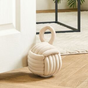 OHS Matte Velvet Rope Weighted Decorative Door Stop with Handle in Cream Cream OHS Matte Velvet Rope Weighted Decorative Door Stop with Handle in Cream Cream