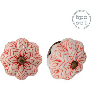 Nicola Spring Floral Ceramic Cabinet Knobs - Pack of 12 in Red Size: 1000mm x 500mm Red 1000mm x 500mm Nicola Spring Floral Ceramic Cabinet Knobs - Pack of 12 in Red Size: 1000mm x 500mm Red 1000mm x 500mm