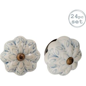 Nicola Spring - Ceramic - Vintage Flower - Grey/Blue - Door knob set Nicola Spring - Ceramic - Vintage Flower - Grey/Blue - Door knob set