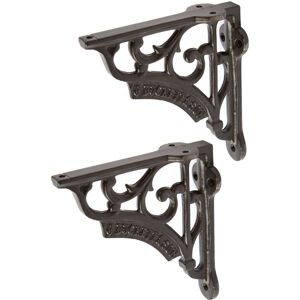 Hammer and Tongs Ornate Iron Shelf Bracket - D120mm - Pack of 2 in Black Size: 1000mm x 1000mm Black 1000mm x 1000mm Hammer and Tongs Ornate Iron Shelf Bracket - D120mm - Pack of 2 in Black Size: 1000mm x 1000mm Black 1000mm x 1000mm