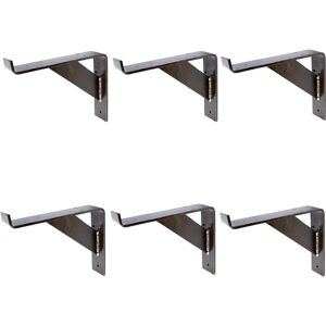 Hammer and Tongs Gallows Style Scaffold Board Shelf Bracket - D240mm - Pack of 6 in Grey Size: 1000mm x 1000mm Grey 1000mm x 1000mm Hammer and Tongs Gallows Style Scaffold Board Shelf Bracket - D240mm - Pack of 6 in Grey Size: 1000mm x 1000mm Grey 1000mm x 1000mm