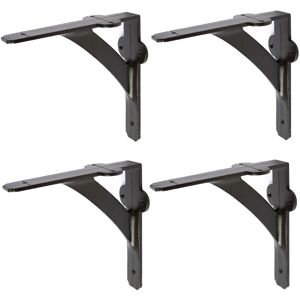 Hammer and Tongs Iron Shelf Bracket - D150mm - Pack of 4 in Black Size: 1000mm x 1000mm Black 1000mm x 1000mm Hammer and Tongs Iron Shelf Bracket - D150mm - Pack of 4 in Black Size: 1000mm x 1000mm Black 1000mm x 1000mm