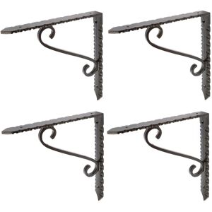 Hammer and Tongs Notched Scroll Iron Shelf Bracket - D205mm - Pack of 4 in Black Size: 1000mm x 1000mm Black 1000mm x 1000mm Hammer and Tongs Notched Scroll Iron Shelf Bracket - D205mm - Pack of 4 in Black Size: 1000mm x 1000mm Black 1000mm x 1000mm