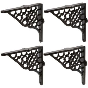 Hammer and Tongs Honeycomb Iron Shelf Bracket - D155mm - Pack of 4 in Black Size: 1000mm x 1000mm Black 1000mm x 1000mm Hammer and Tongs Honeycomb Iron Shelf Bracket - D155mm - Pack of 4 in Black Size: 1000mm x 1000mm Black 1000mm x 1000mm