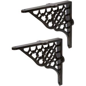 Hammer and Tongs Honeycomb Iron Shelf Bracket - D155mm - Pack of 2 in Black Size: 1000mm x 1000mm Black 1000mm x 1000mm Hammer and Tongs Honeycomb Iron Shelf Bracket - D155mm - Pack of 2 in Black Size: 1000mm x 1000mm Black 1000mm x 1000mm