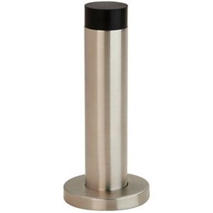 Loops Wall Mounted Doorstop Cylinder on Rose Rubber Tip 102 x 22mm Satin Steel in Metallics Metallics Loops Wall Mounted Doorstop Cylinder on Rose Rubber Tip 102 x 22mm Satin Steel in Metallics Metallics