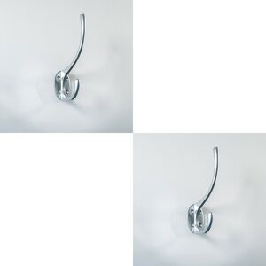 Loops 2x Victorian Hat & Coat Hook on Oval Backplate 64mm Projection Satin Chrome Multicolor Loops 2x Victorian Hat & Coat Hook on Oval Backplate 64mm Projection Satin Chrome Multicolor
