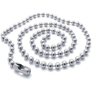 Neel Blue Metal Tag Chain 15cm Long Metal Ball Beads Chain, 100pcs in Silver Silver Neel Blue Metal Tag Chain 15cm Long Metal Ball Beads Chain, 100pcs in Silver Silver