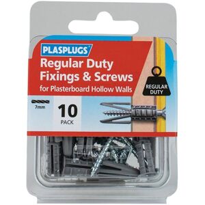 PLASPLUGS Regular-duty Fixings & Screws Pack Of 10 Multicolor PLASPLUGS Regular-duty Fixings & Screws Pack Of 10 Multicolor