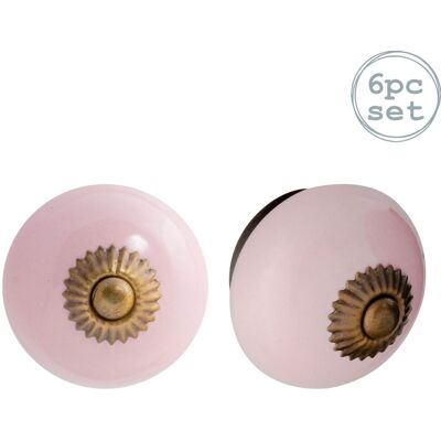 Nicola Spring Round Ceramic Cabinet Knobs - Pack of 6 in Pink Size: 1000mm x 500mm Pink 1000mm x 500mm Nicola Spring Round Ceramic Cabinet Knobs - Pack of 6 in Pink Size: 1000mm x 500mm Pink 1000mm x 500mm