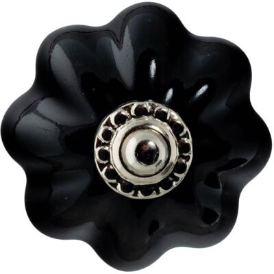 Nicola Spring Floral Ceramic Cabinet Knob in Black Size: 1000mm x 500mm Black 1000mm x 500mm Nicola Spring Floral Ceramic Cabinet Knob in Black Size: 1000mm x 500mm Black 1000mm x 500mm