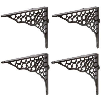 Hammer and Tongs Honeycomb Iron Shelf Bracket - D205mm - Pack of 4 in Black Size: 1000mm x 1000mm Black 1000mm x 1000mm Hammer and Tongs Honeycomb Iron Shelf Bracket - D205mm - Pack of 4 in Black Size: 1000mm x 1000mm Black 1000mm x 1000mm