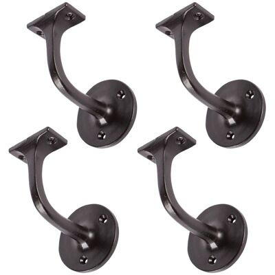 Hammer and Tongs Wrought Iron Handrail Bracket - D75mm x H85mm - Black - Pack of 4 Size: 1000mm x 1000mm Black 1000mm x 1000mm Hammer and Tongs Wrought Iron Handrail Bracket - D75mm x H85mm - Black - Pack of 4 Size: 1000mm x 1000mm Black 1000mm x 1000mm