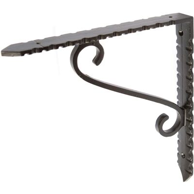 Hammer and Tongs Notched Scroll Iron Shelf Bracket - D205mm in Black Size: 1000mm x 1000mm Black 1000mm x 1000mm Hammer and Tongs Notched Scroll Iron Shelf Bracket - D205mm in Black Size: 1000mm x 1000mm Black 1000mm x 1000mm