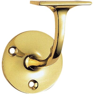 Loops Lightweight Handrail Bannister Bracket 72mm Projection Polished Brass in Metallics Metallics Loops Lightweight Handrail Bannister Bracket 72mm Projection Polished Brass in Metallics Metallics