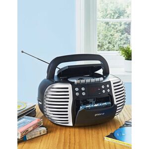 Chums 3in1 Retro Radio Cassette CD Portable Player in Black Black Chums 3in1 Retro Radio Cassette CD Portable Player in Black Black