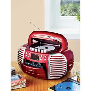 Chums 3in1 Retro Radio Cassette CD Portable Player in Red Red Chums 3in1 Retro Radio Cassette CD Portable Player in Red Red
