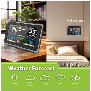 Living and Home Wireless Colour Digital Display Weather Station in Black Black Living and Home Wireless Colour Digital Display Weather Station in Black Black