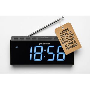 Denver Large Digit Digital Alarm Clock Radio - Mains Powered, 9" Display, Brightness Control in Black Black Denver Large Digit Digital Alarm Clock Radio - Mains Powered, 9" Display, Brightness Control in Black Black