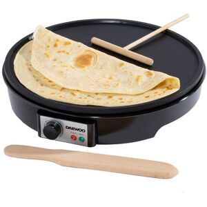 Daewoo Crepe Maker 1000W Electric Pancake Hot Plate Non Stick Black