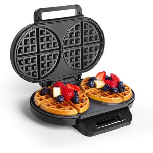 VonShef Men's Dual Round Waffle Maker in Black Black VonShef Men's Dual Round Waffle Maker in Black Black